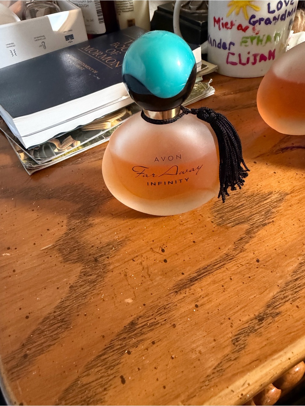 Avon Far Away Infinity Perfume Bottle - Teal & Amber